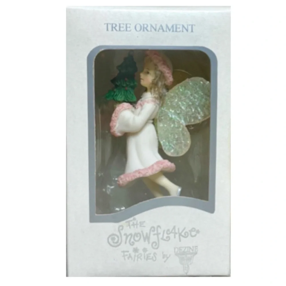Snowflake Fairy By Dezine Christmas Ornament Vintage 1995 Soft Pink Green White